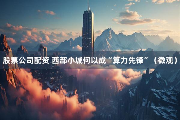 股票公司配资 西部小城何以成“算力先锋”（微观）